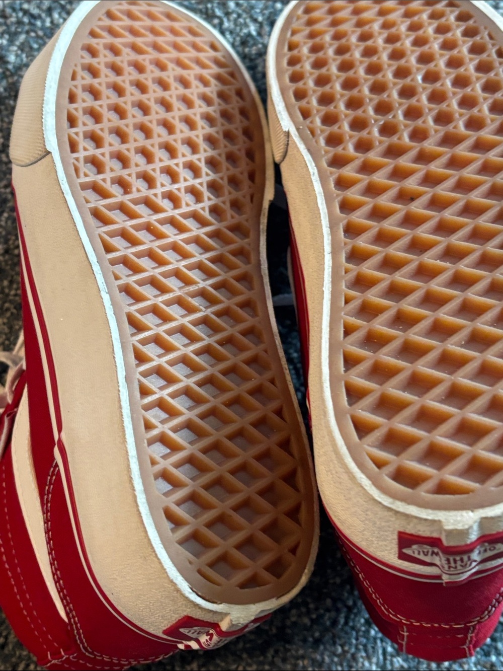 Vans High-Top Sneakers in Red & White Canvas - Picture 4 of 5